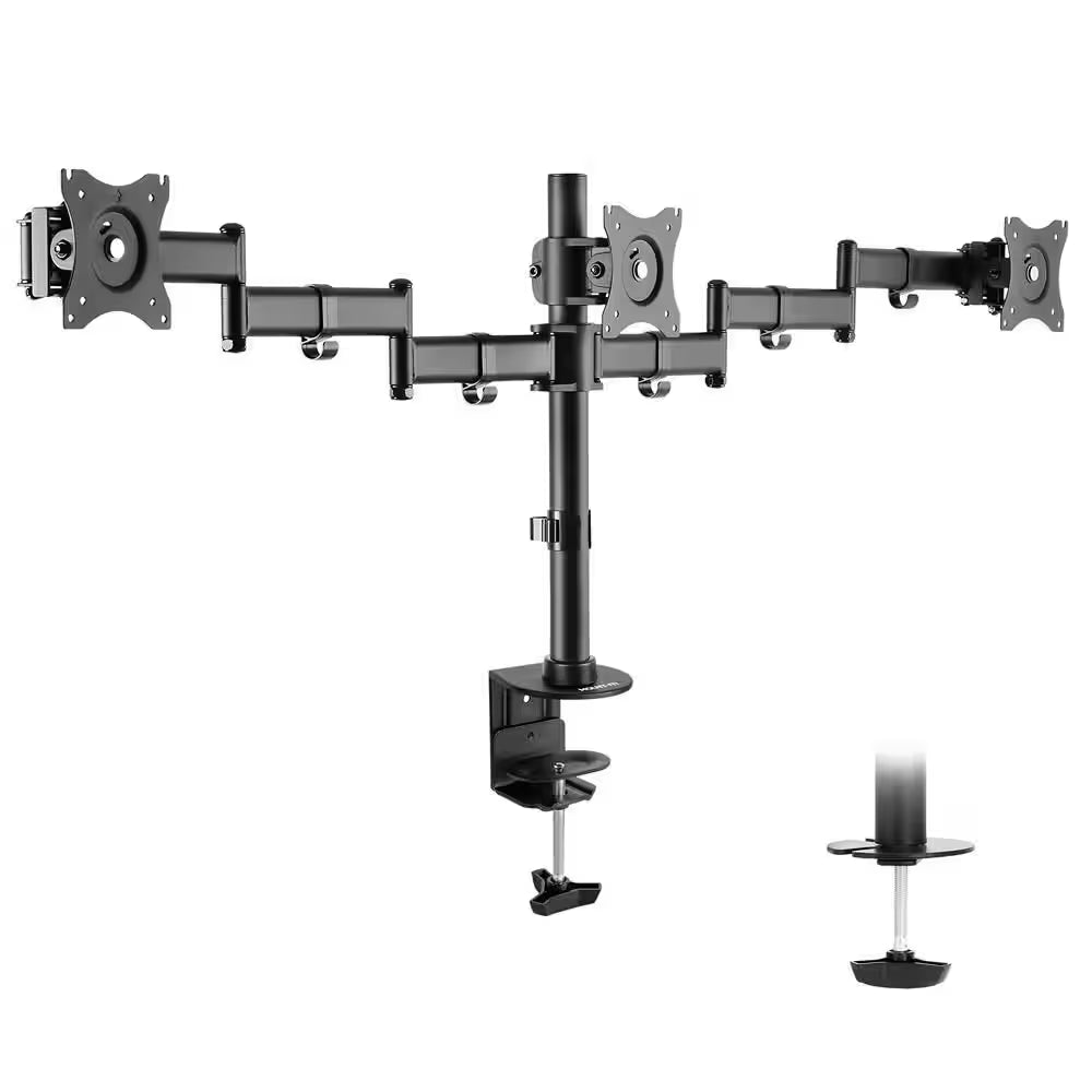 13 In. to 27 In. Screens Fully Adjustable Triple Computer Monitor Mount