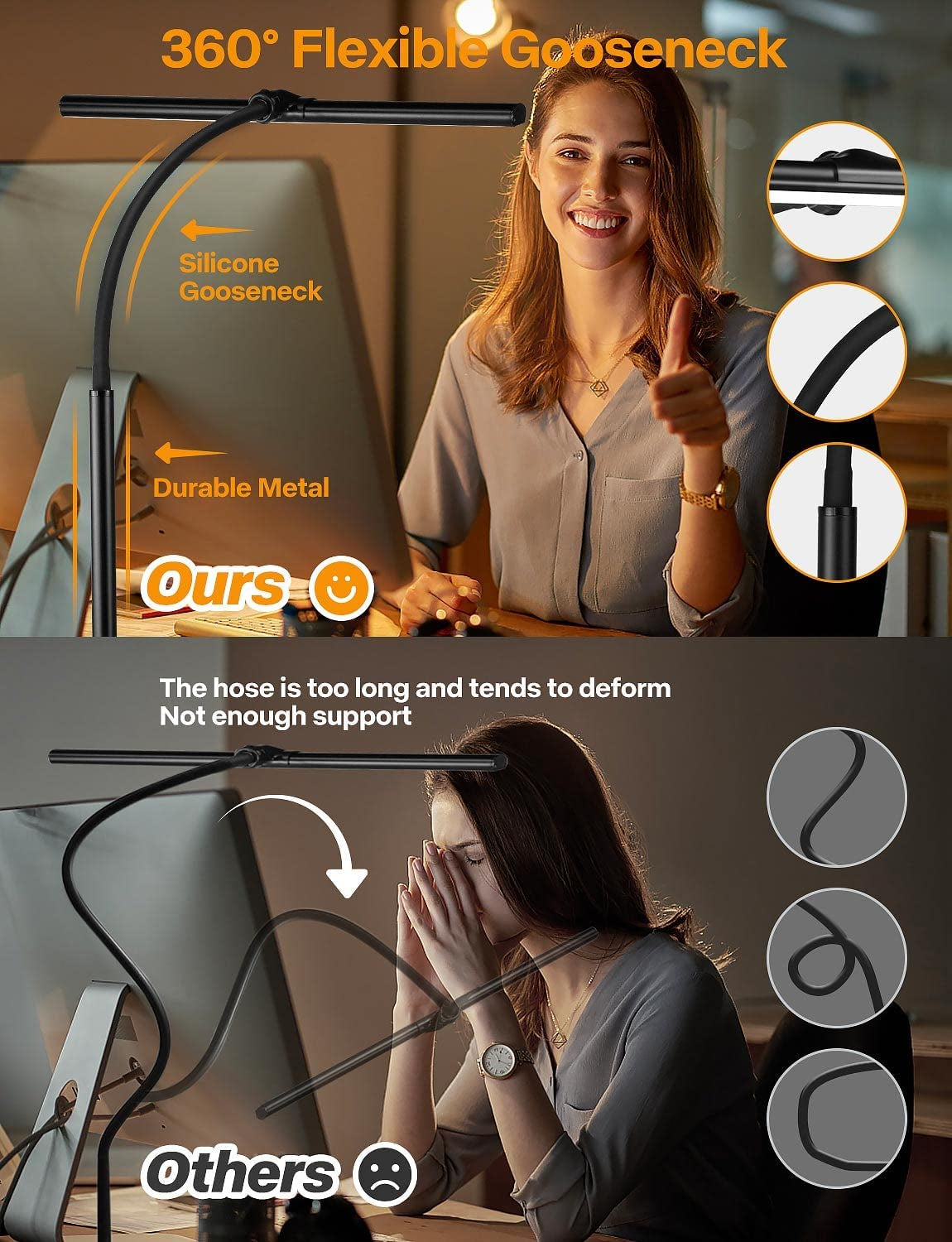 Desk Lamp for Office Home - Eye-Caring Architect Task Lamp 25 Lighting Modes Adj