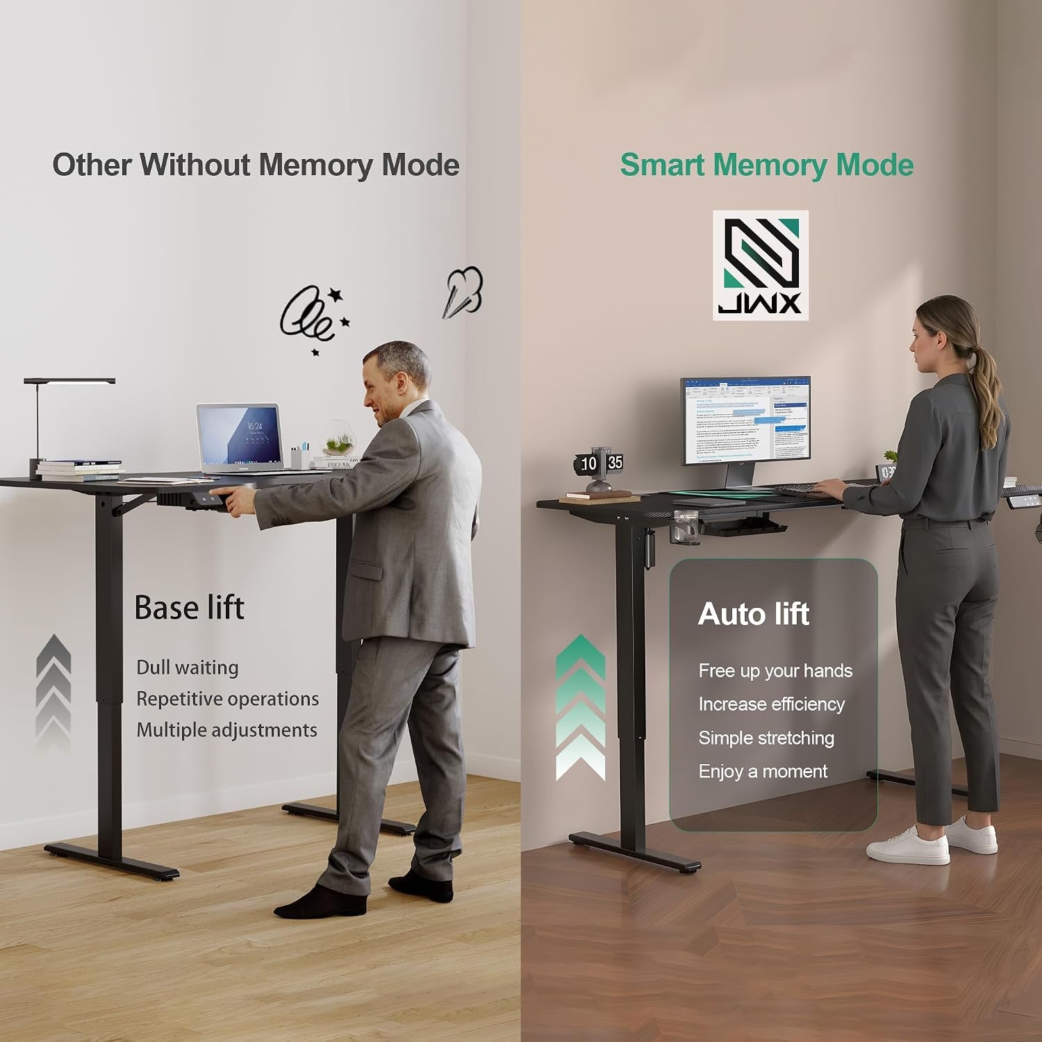 Dual Motor L Shaped Standing Desk 63”, Electric Height Adjustable Gaming Desk with Memory Presets, Child Lock, Sit Stand Reminder, Carbon Fiber Desktop, Cable Management, Cup Holder