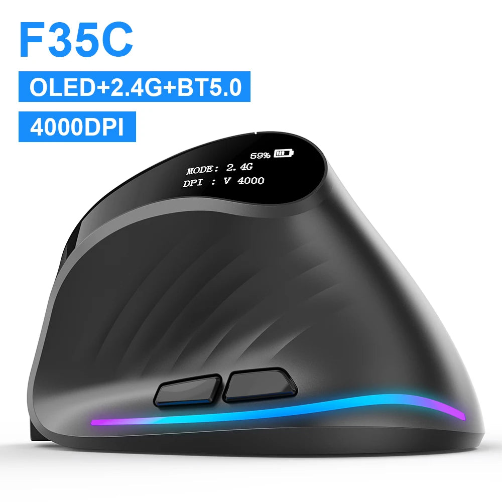 2.4G Ergonomic Mouse Vertical Wireless Mouse Rechargeable Gaming Mice for PC Laptop Macos Office F35C/F35B/F35 버티컬 마