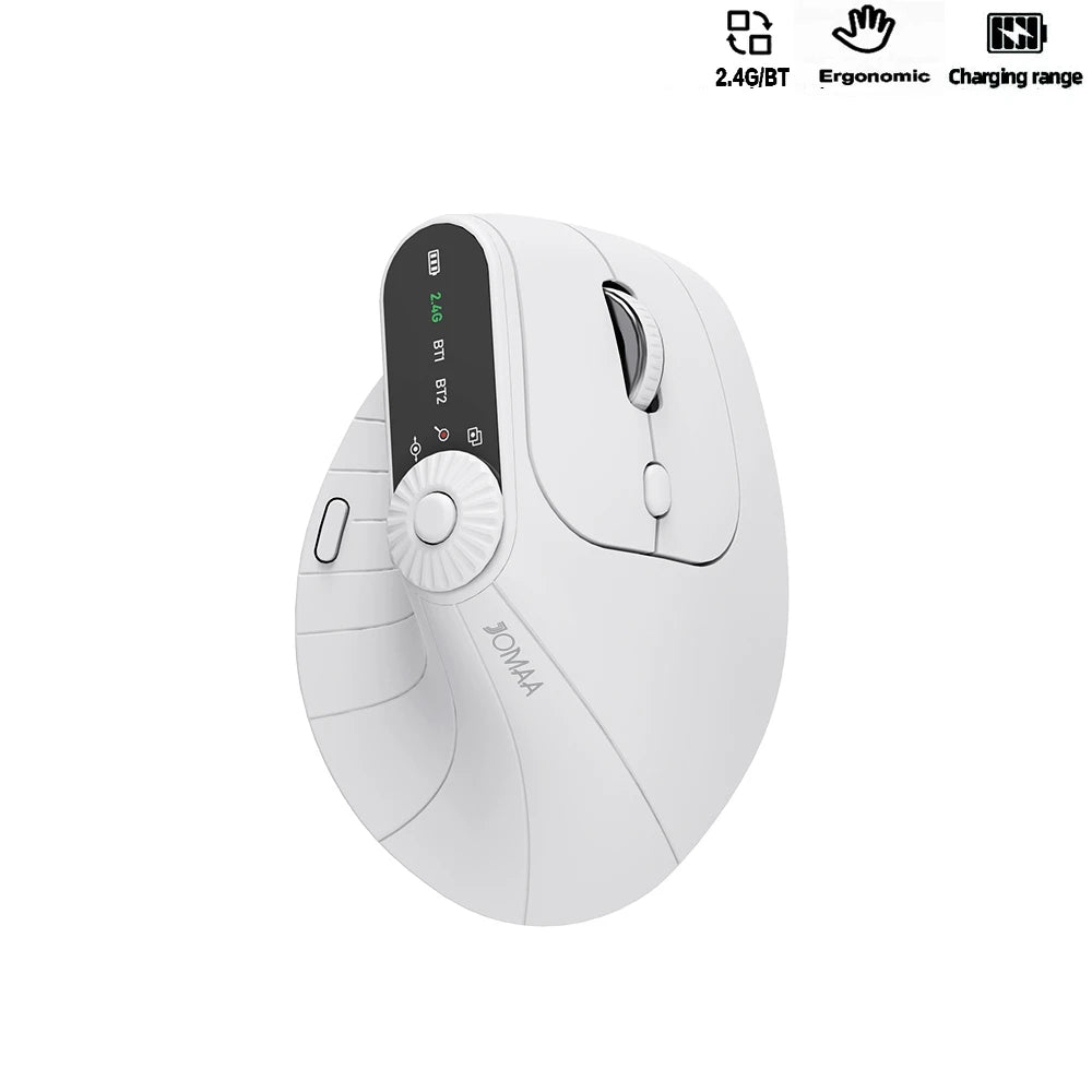 Wireless Vertical Mouse Rechargeable Optical Mice with Function Adjustment Knob Ergonomic Mouse for Multi-Purpose