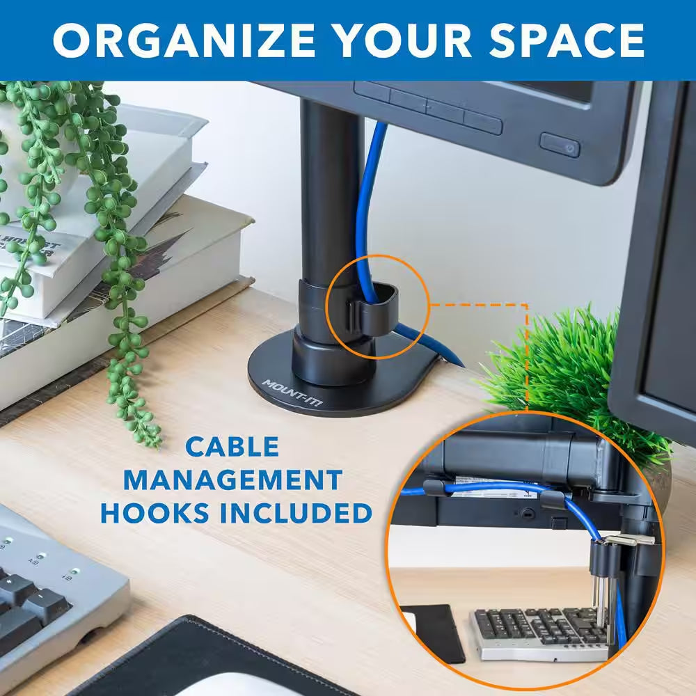13 In. to 27 In. Screens Fully Adjustable Triple Computer Monitor Mount