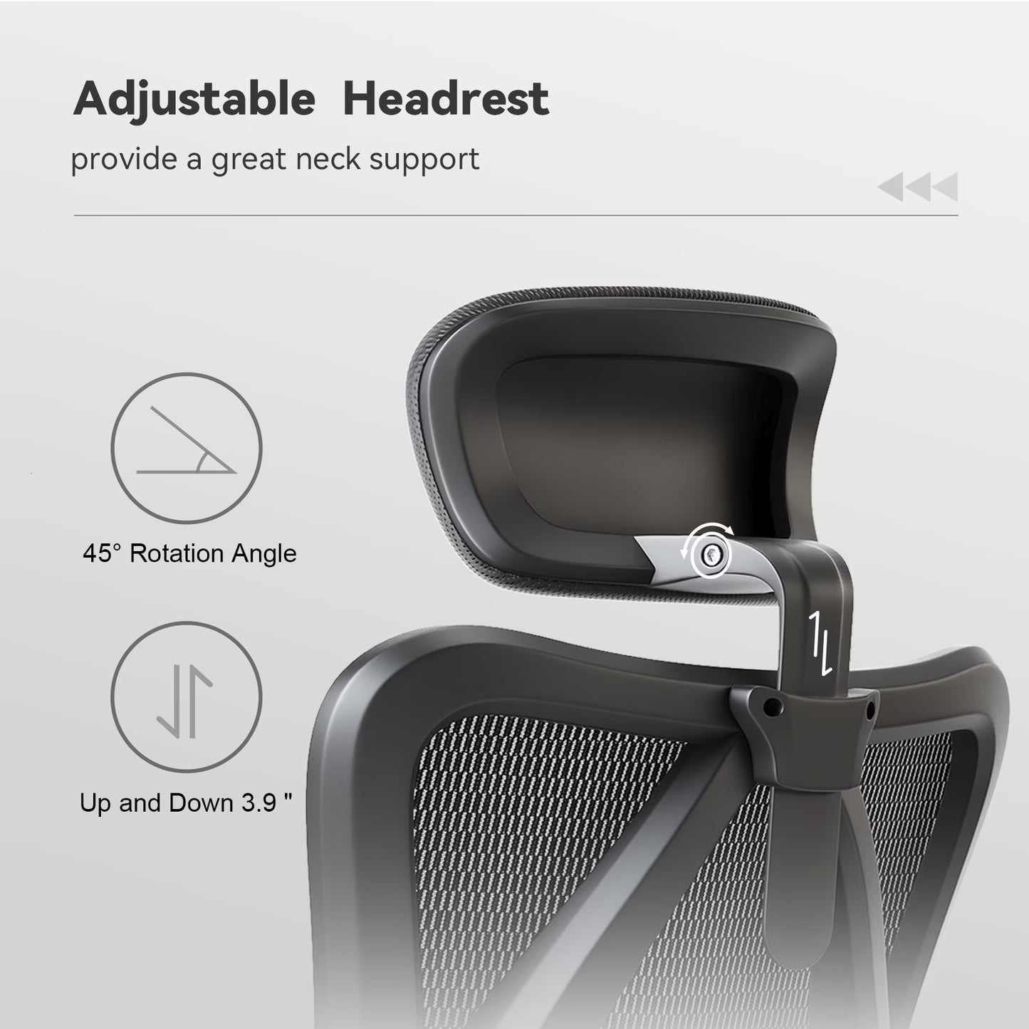 M18 Mesh Ergonomic Office Chair with Adjustable Lumbar Support, High Back, Black