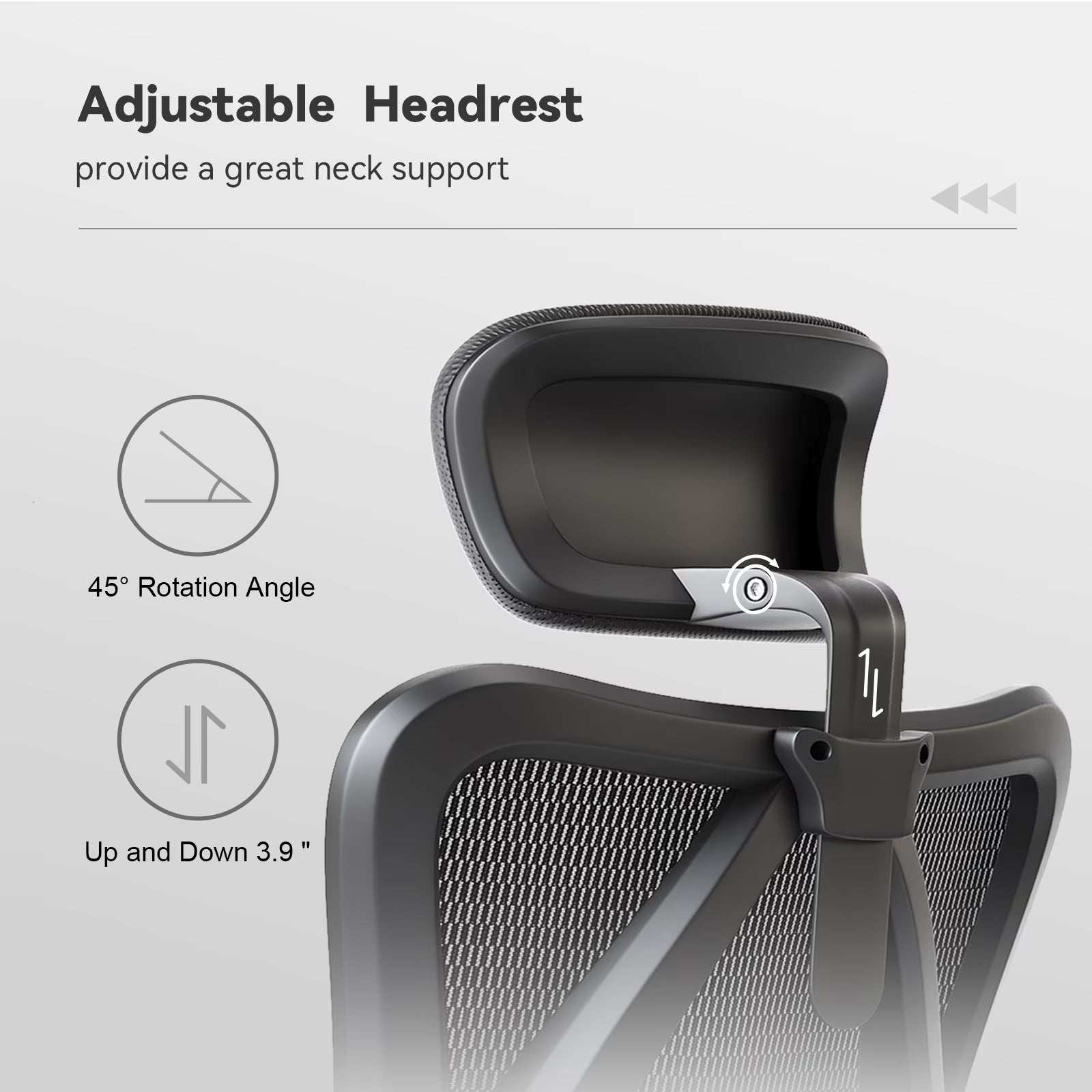 M18 Mesh Ergonomic Office Chair with Adjustable Lumbar Support, High Back, Black