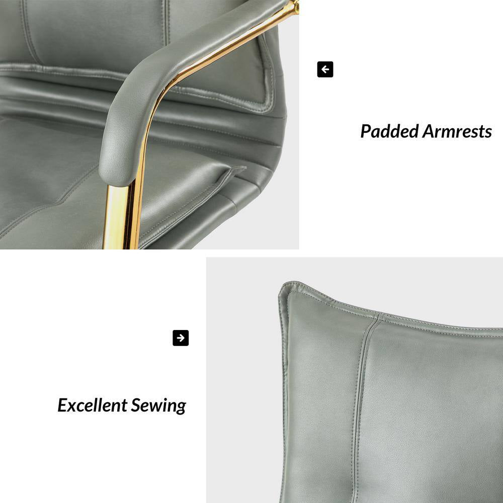 Patrizia Contemporary Task Chair Office Swivel Ergonomic Upholstered Chair with Tufted Back-Sage