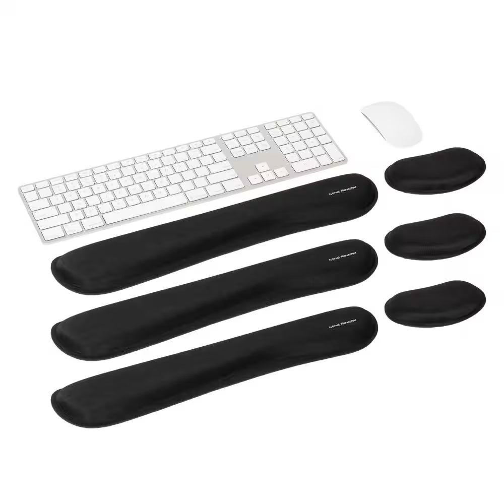 3 In. Black Memory Foam Ergonomic Keyboard and Mouse Wrist Rest Sets