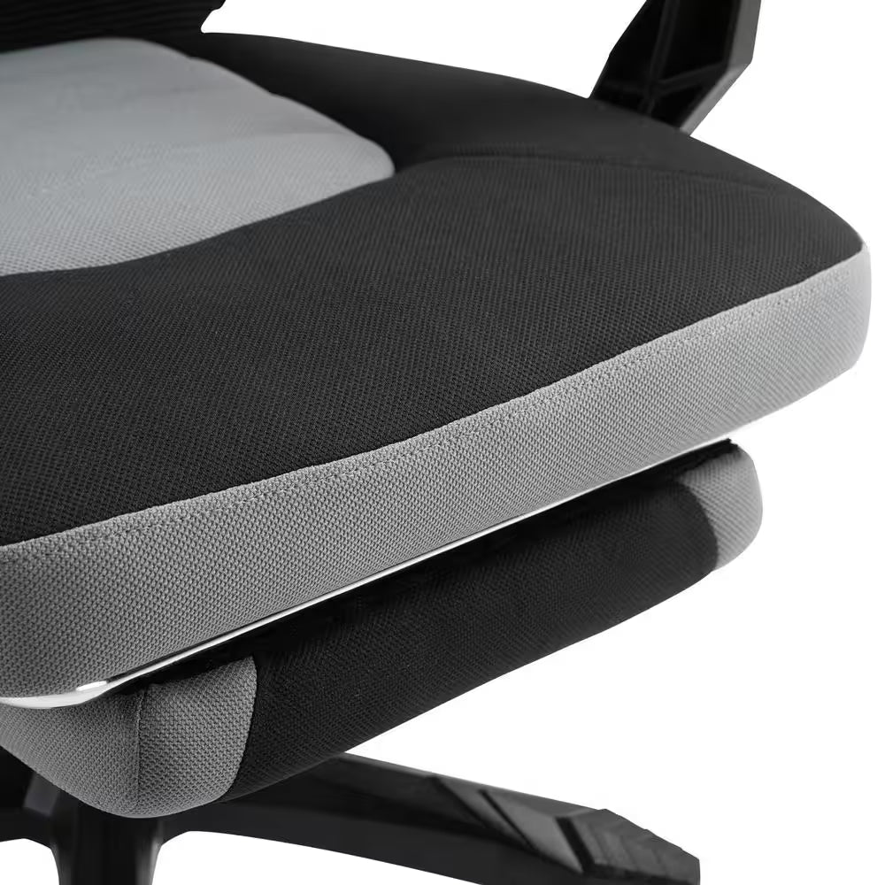 Grey, Ergonomic Home Office Chair High Back Armchair Computer Desk Recliner with Footrest, Mesh Back, Lumbar Support