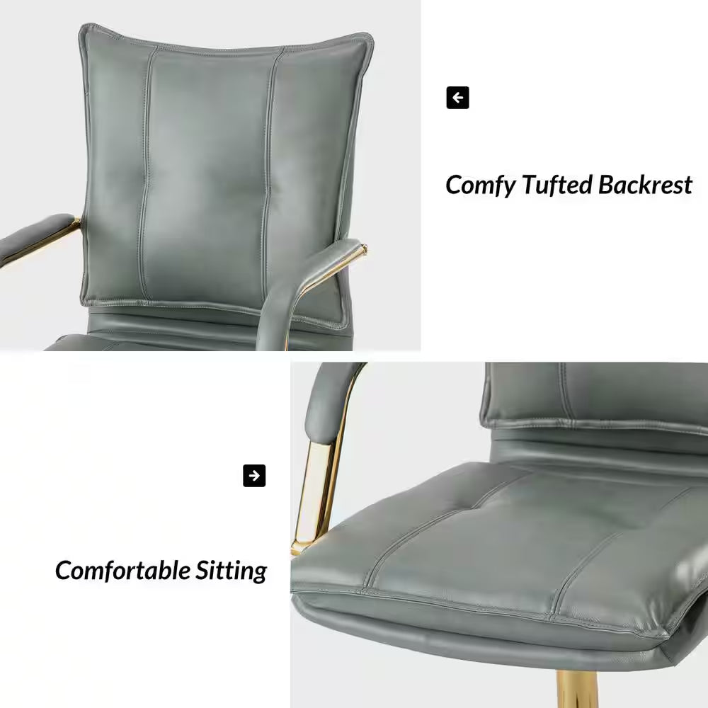 Patrizia Contemporary Task Chair Office Swivel Ergonomic Upholstered Chair with Tufted Back-Sage