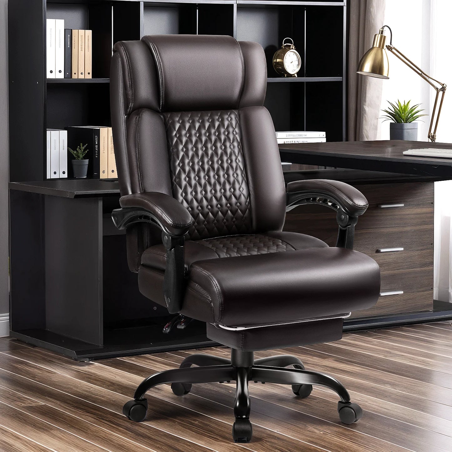 Office Chair with Footrest,90-165°Reclining Ergonomic High Back Computer Desk Chair Lumbar Support for Home Office