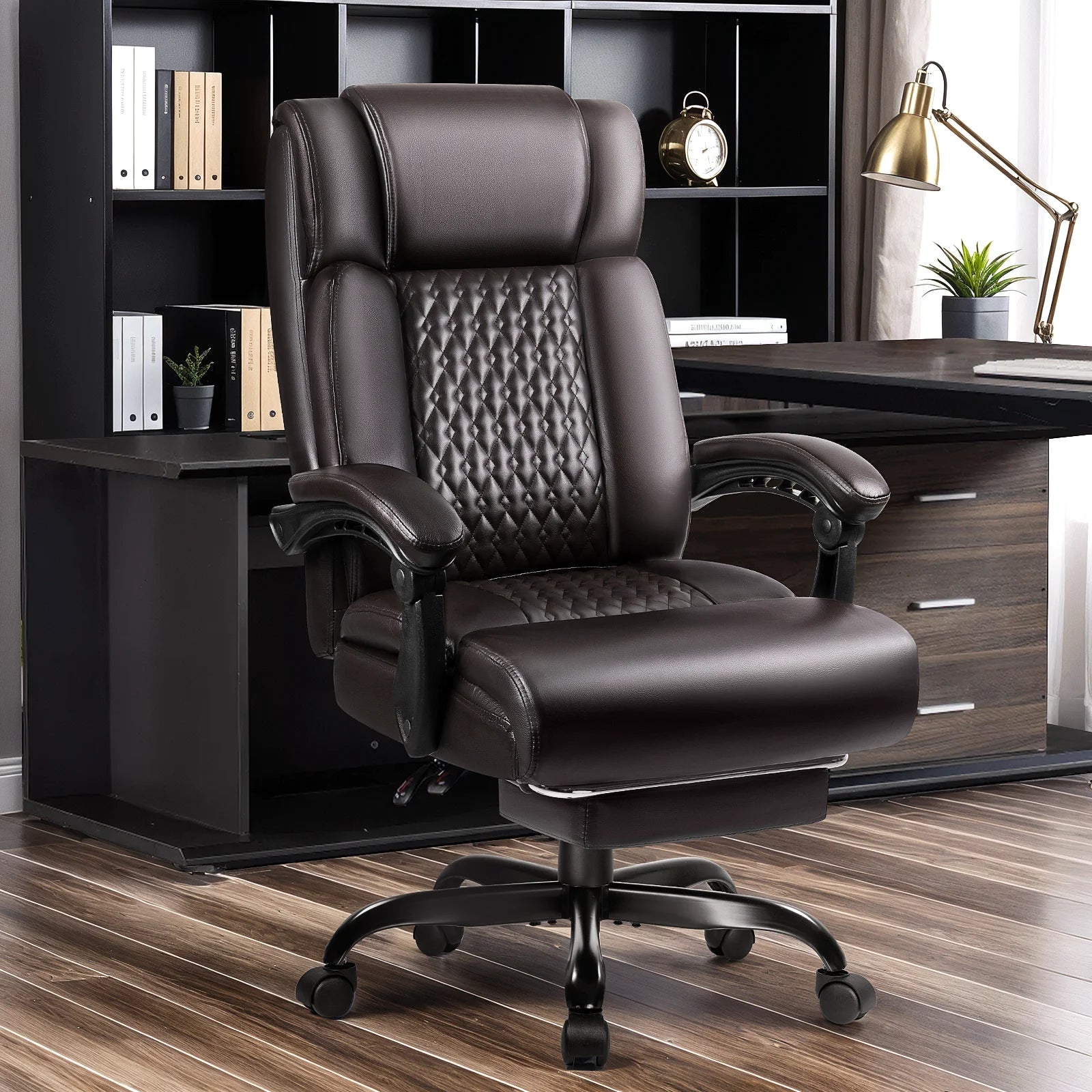Office Chair with Footrest,90-165°Reclining Ergonomic High Back Computer Desk Chair Lumbar Support for Home Office