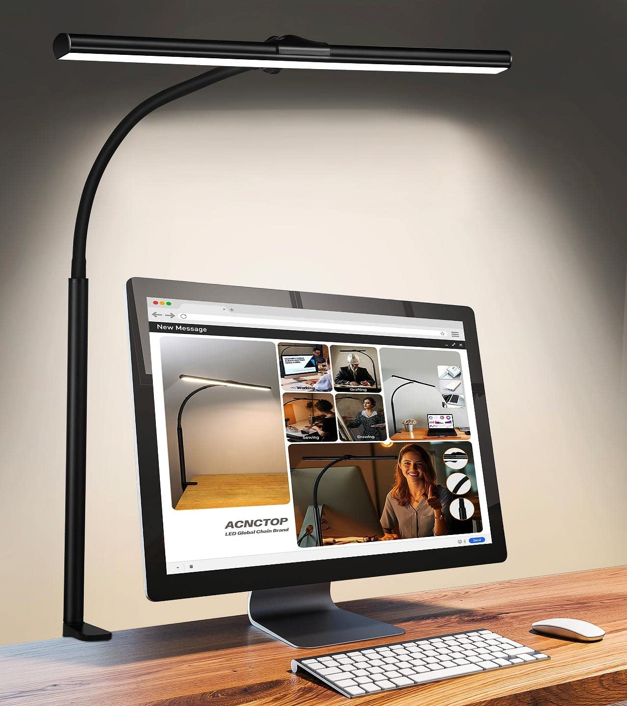 Desk Lamp for Office Home - Eye-Caring Architect Task Lamp 25 Lighting Modes Adj