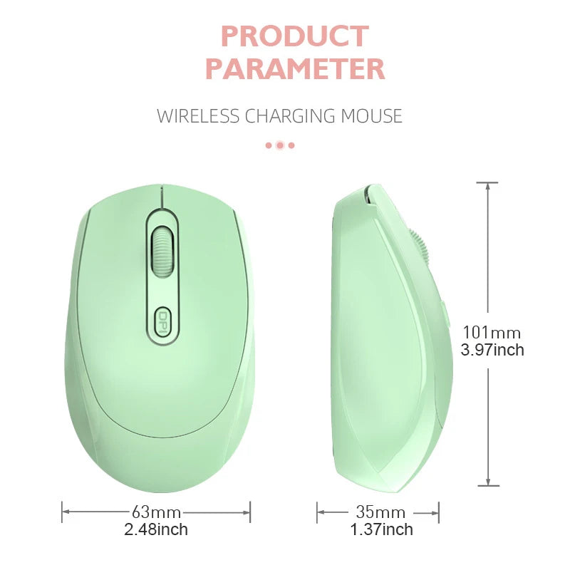 Wireless Bluetooth Mouse 2.4G Ergonomic Optical Mouse Gaming Mouse for Laptop PC USB RGB 1600DPI Rechargeable Mouse for Computer