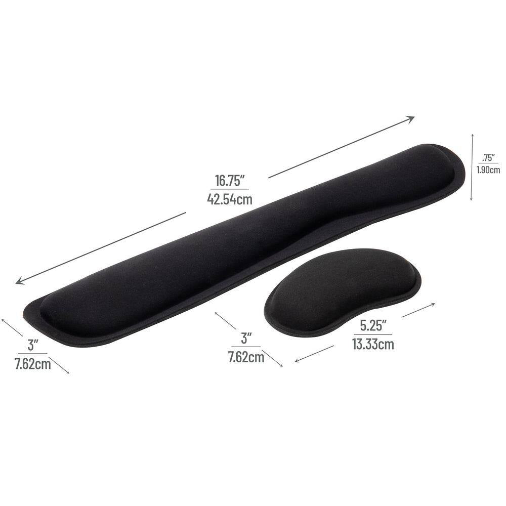 3 In. Black Memory Foam Ergonomic Keyboard and Mouse Wrist Rest Sets