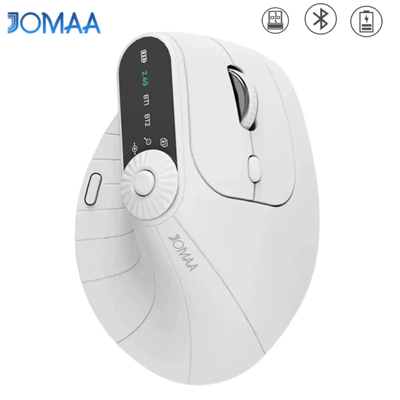 Wireless Vertical Mouse Rechargeable Optical Mice with Function Adjustment Knob Ergonomic Mouse for Multi-Purpose