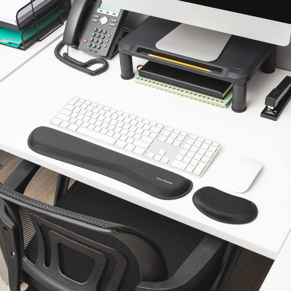 3 In. Black Memory Foam Ergonomic Keyboard and Mouse Wrist Rest Sets