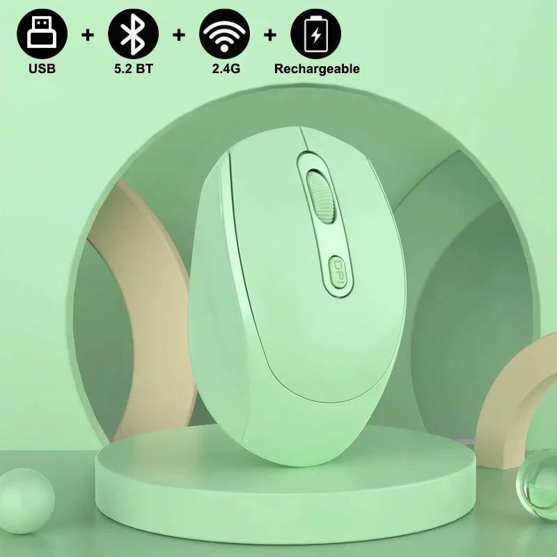 Wireless Bluetooth Mouse 2.4G Ergonomic Optical Mouse Gaming Mouse for Laptop PC USB RGB 1600DPI Rechargeable Mouse for Computer