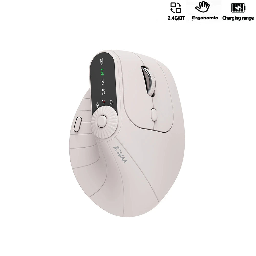 Wireless Vertical Mouse Rechargeable Optical Mice with Function Adjustment Knob Ergonomic Mouse for Multi-Purpose