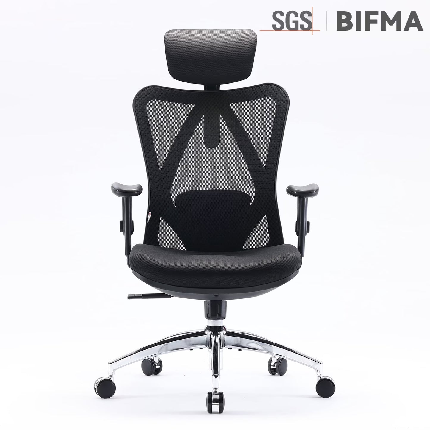 M18 Mesh Ergonomic Office Chair with Adjustable Lumbar Support, High Back, Black