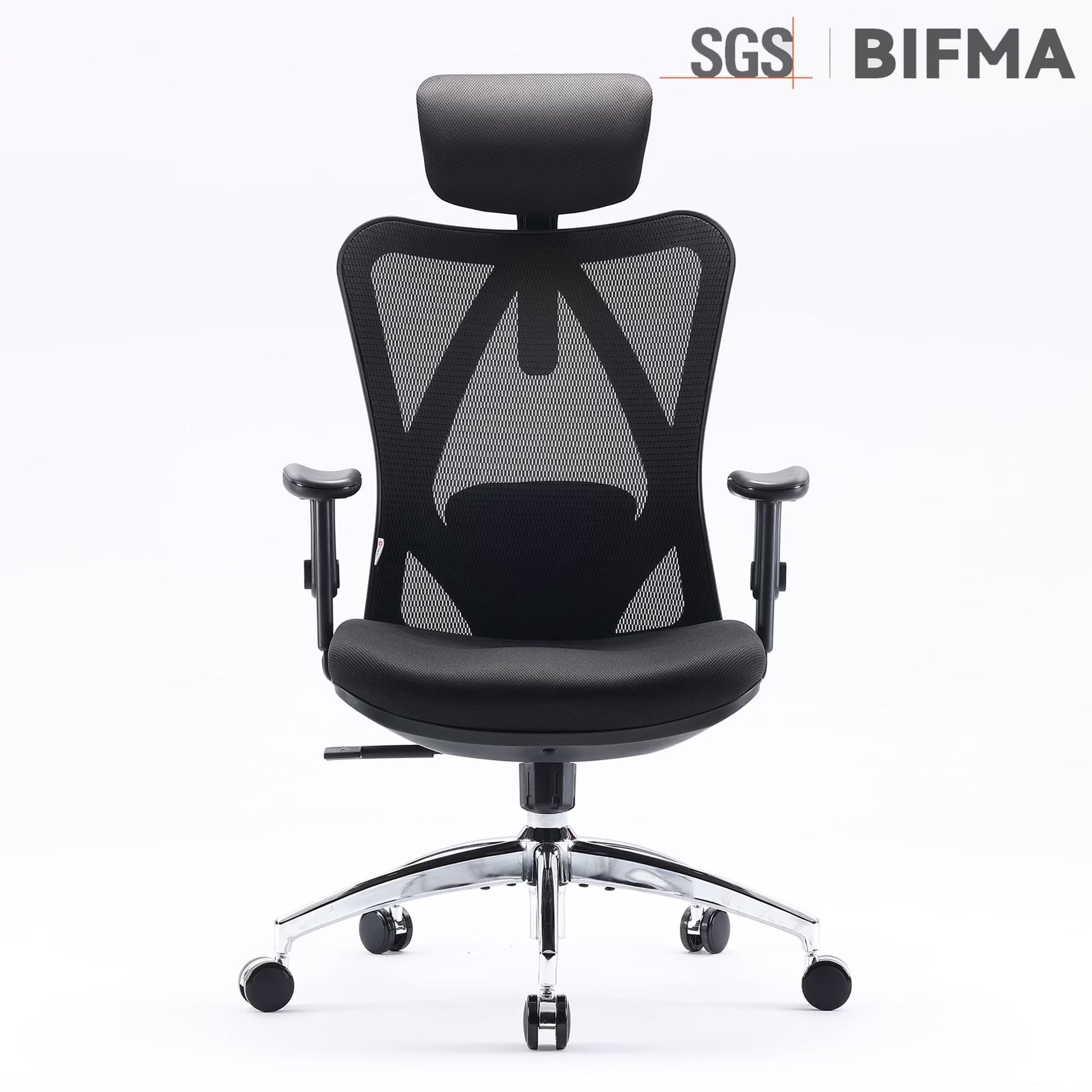 M18 Mesh Ergonomic Office Chair with Adjustable Lumbar Support, High Back, Black