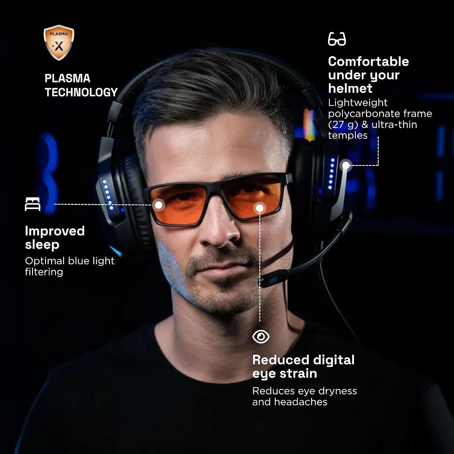 • Blue Light Glasses Men Women | Blue Light Blocking Glasses for Screen Anti-Fatigue Eye Migraine