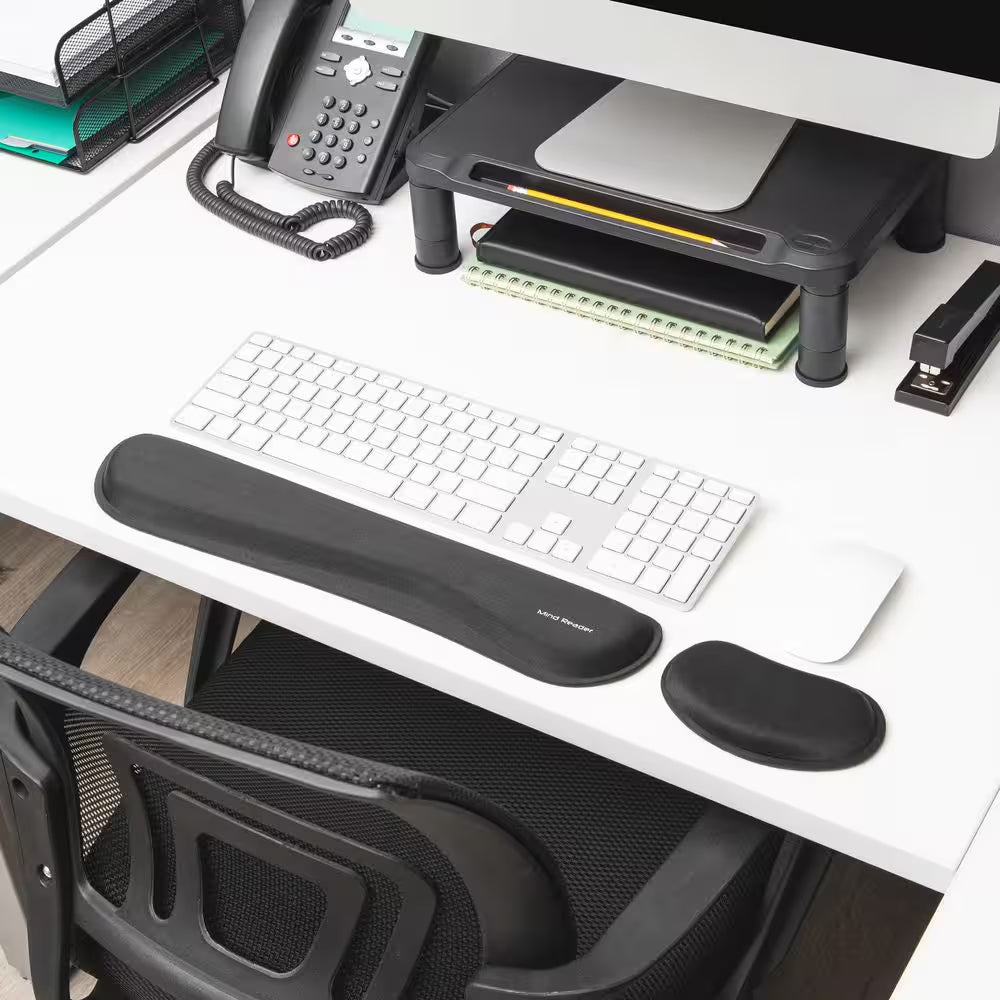 3 In. Black Memory Foam Ergonomic Keyboard and Mouse Wrist Rest Sets