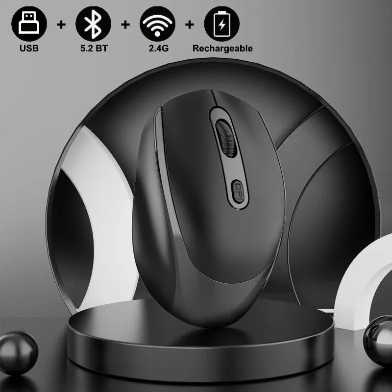 Wireless Bluetooth Mouse 2.4G Ergonomic Optical Mouse Gaming Mouse for Laptop PC USB RGB 1600DPI Rechargeable Mouse for Computer